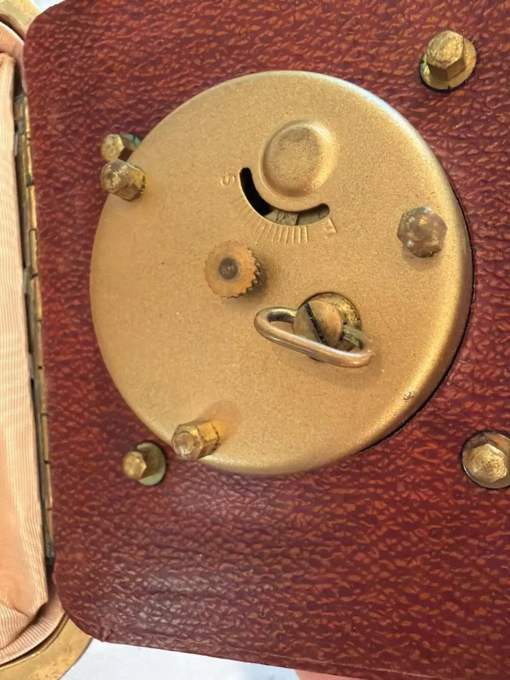 Vintage Phinney-Walker Brown Leather Folding Travel Alarm Clock